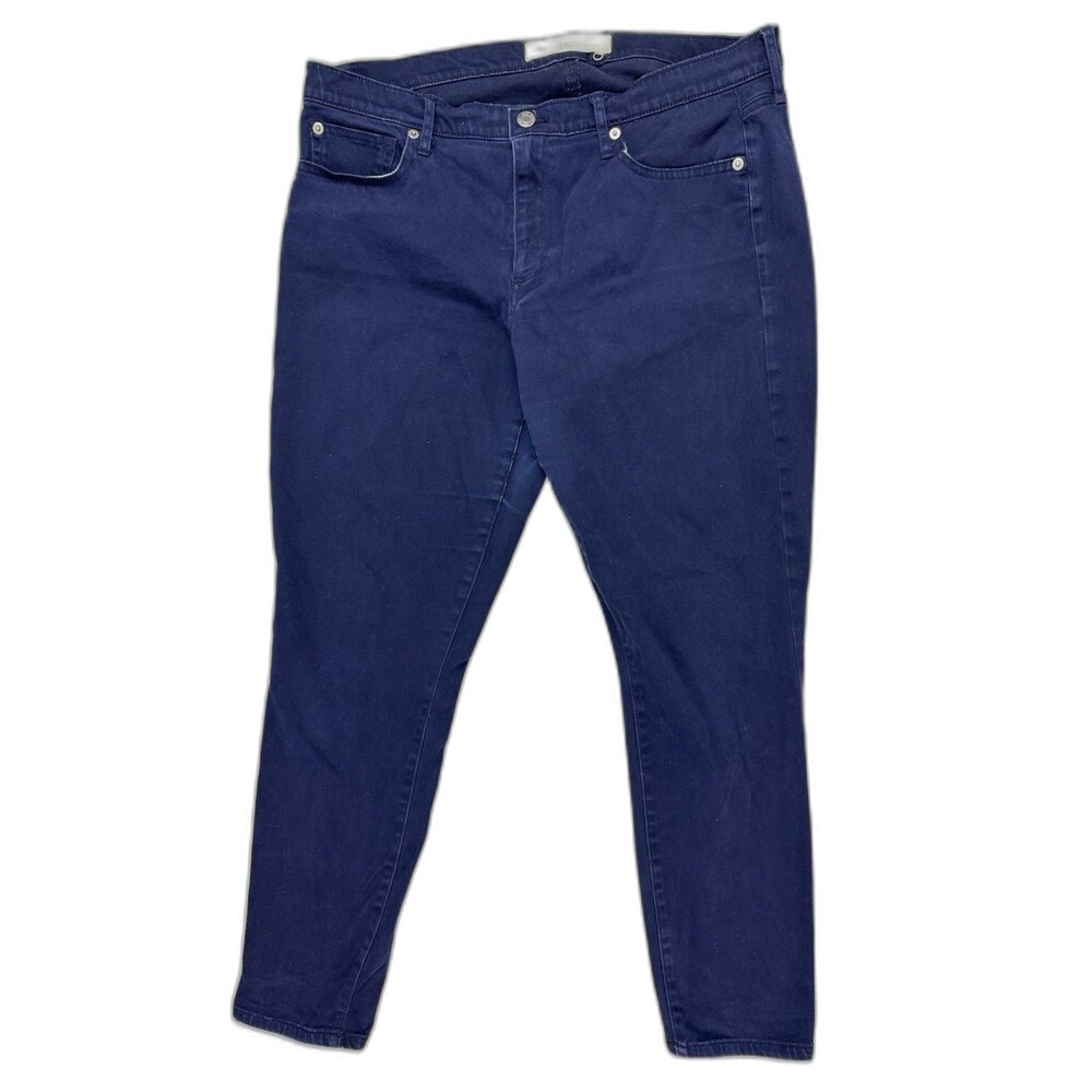 Gap Size 32 Womens Chino Pants Jeans True Skinny Ankle Blue Mid Rise Stretch
